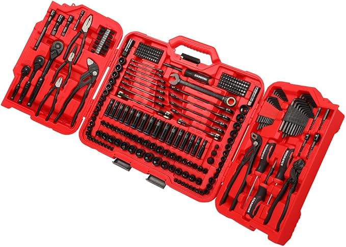 STARWORK TRUE MECHANIC 312-Piece Mechanics Tool Set and Socket Set, Professional【Pliers Wrench 】 SAE/Metric