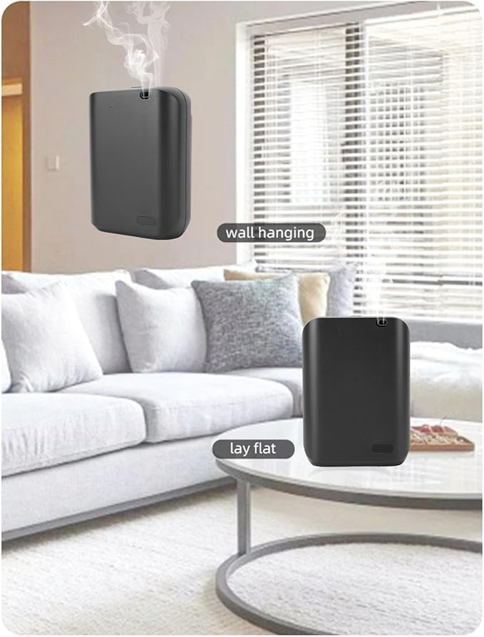 Fdit Smart Scent Air Machine, Wall Mounted Commercial Fragrance Diffuser with App Control for Hotels Offices and Spas, Near Silent Operation with Adjustable Scent Strength (Black)