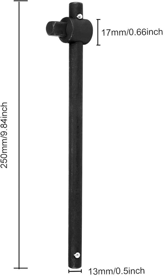 1/2 in Breaker Bar, Sliding Wrench Breaker Bar T-Handle Socket Wrench Heavy Duty Steel With Ergonomic Design(#2)