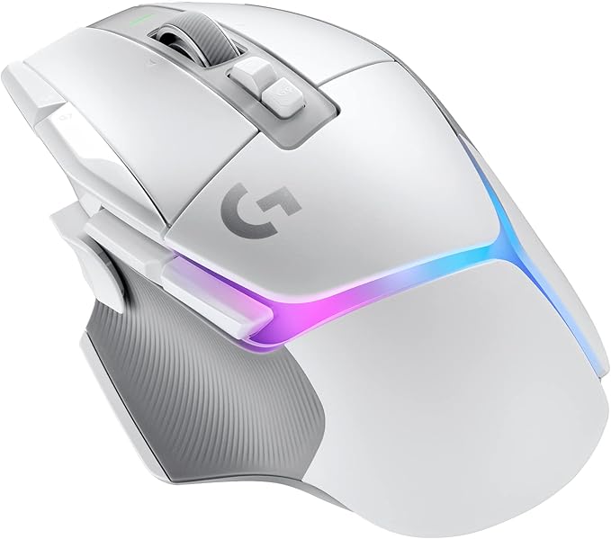 Logitech G502 X Plus Wireless RGB Gaming Mouse - White | Optical Switches, LIGHTSYNC RGB, 13 Buttons, Infinite Scroll, <130 Hr Battery, USB-C, POWERPLAY Charging, PC/Mac Compatible