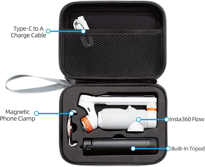 Carrying Case for Insta360 Flow,Compatible with Insta 360 Flow AI-Powered Smartphone Stabilizer (grey)