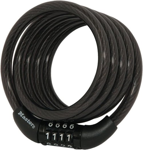 Master Lock Bike Lock Cable - Durable Combination Security | Black, 8143D