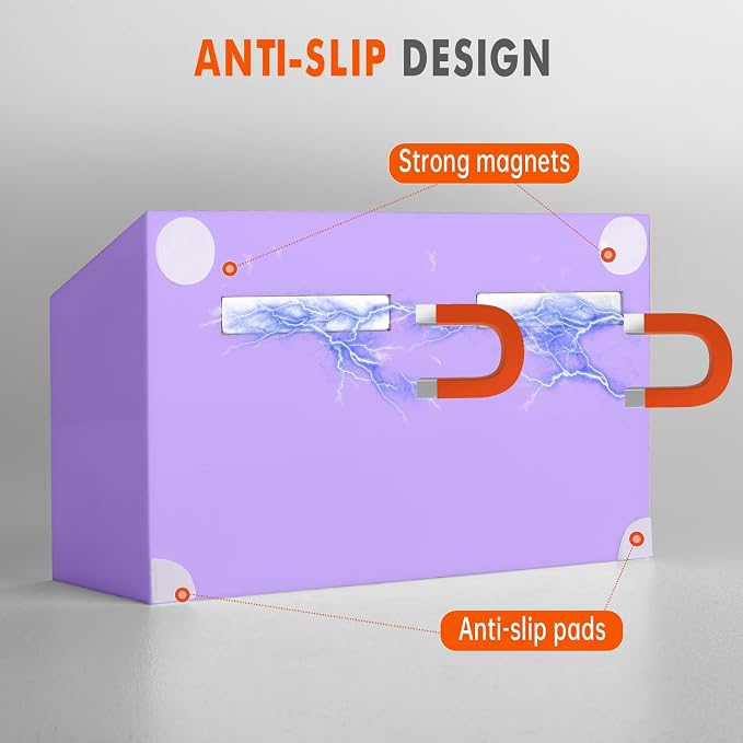 BEYGORM Magnetic Dry Erase Marker Holder for Whiteboard & Refrigerator | Non-slip Acrylic Pen Holder for Classroom, Fridge Magnet, Locker Organizer Accessories, Teacher & School Supplies(Purple)
