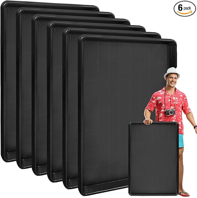 6Pcs Extra Large Auto Oil Drip Pan- 35.4 x 24 x1.6 Inches Oil Drip Tray for Under Car Plastic Oil Tray,Oil Catch Pan Replacement Tray to Keep Garage Floor Show Room Driveway Safe and Clean