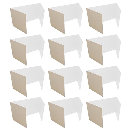 Flipside Products 18”x 48” White Study Carrels, Privacy Boards, Student Privacy and Focus Booth for The Classroom, Desk Divider Cubby for Tests, Made in USA - 12 Pack