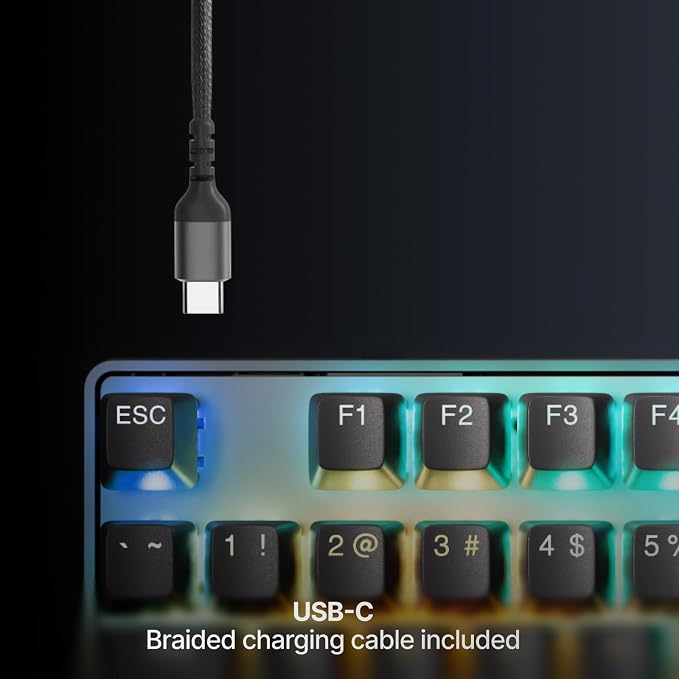 SteelSeries Apex Pro TKL Gen 3 Gaming Keyboard - OmniPoint 3.0 Analog Magnetic Switches, Quickset Auto-Presets (Rapid Trigger, Rapid Tap/SOCD, Protection Mode), OLED, RGB, PBT Keycaps, 2.4G+BT, Black