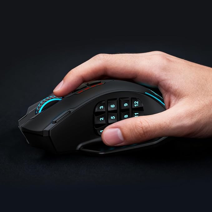 Redragon M913 MAX Wireless MMO Gaming Mouse 26000 DPI Remapping Keys | Cable-Free 0 Delay, Smooth Precise Tracking, Redefine Keybinding Macro, Vibing Backlight, Ergonomic Grip Body Comfort