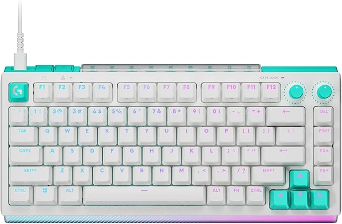 Logitech G512 X 75 TMR + Tactile Switch Mechanical Gaming Keyboard - White | Hot-Swappable 9x TMR Rapid Trigger + Tactile Mechanical Switches, Gasket, PBT Keycaps, <8K, LIGHTSYNC RGB, for PC & Mac