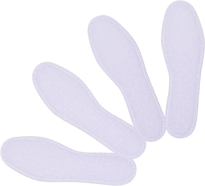 Happystep Cotton Terry Cloth Insoles, Barefoot Shoe Inserts, Sweat Absorption, Odor Control, Moisture-Wicking, Washable and Reusable, Zero Drop Shoe Insoles, 2 Pairs of White (Women Size 10)