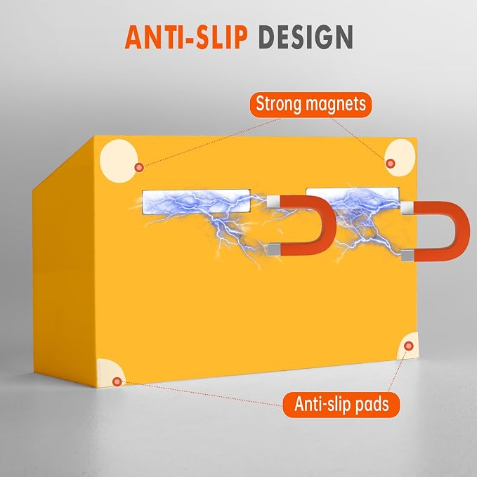 BEYGORM Magnetic Dry Erase Marker Holder for Whiteboard & Refrigerator | Non-slip Acrylic Pen Holder for Classroom, Fridge Magnet, Locker Organizer Accessories, Teacher & School Supplies(Orange)
