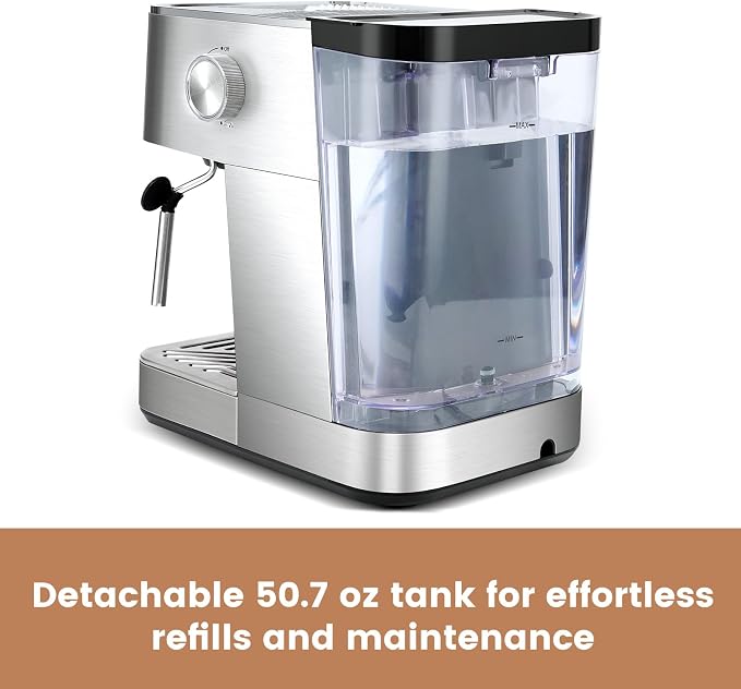 Gevi 20 Bar Espresso Machine, Programmable Coffee Maker with Milk Frother | Budget under$100; Removable Water Tank; Produce Good Crema; Include Necessary Accessories; Can Make Americanos; Easy to Clean