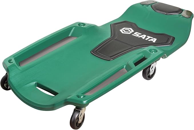 SATA 40” Creeper with Magnetic Trays with Padded Headrest, 300lbs Capacity Shop Creeper with Durable Casters