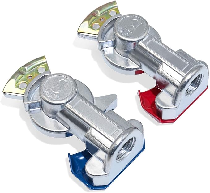 Universal Glad Hands for Semi Trailers, Airline Brake Gladhands for Tractor Trailer, with Extra 2pcs Replaced Glad Hand Seals