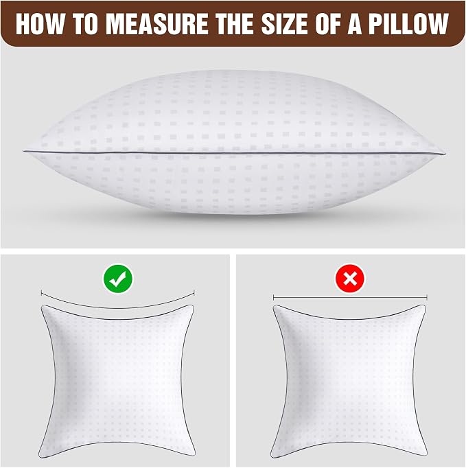 20"x20"Pillow Inserts Set of 2 with 100% Cotton Cover Decorative Square Throw 20 Pillows for Couch, Sofa and Bed - White(2, 20x20)