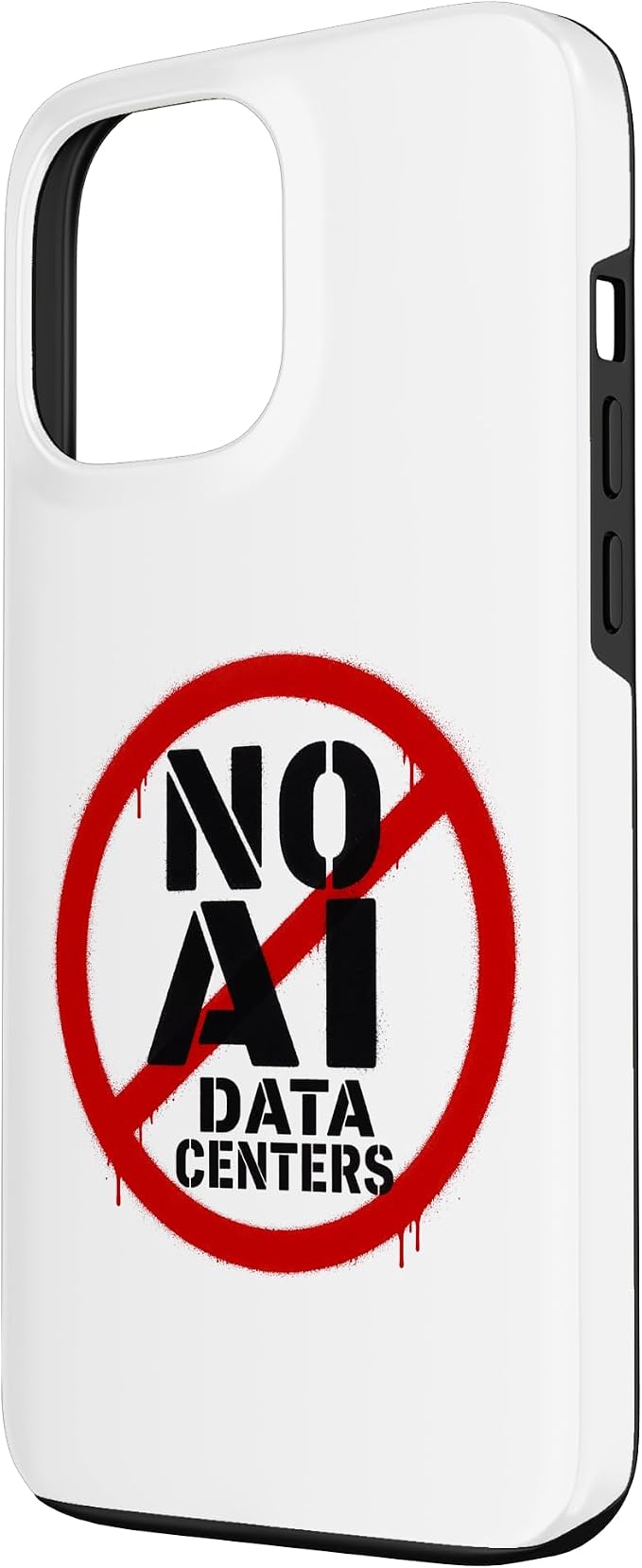 No AI Data Centers ��� Simple Minimal Spray Paint Style Text Case for iPhone 13 Pro Max