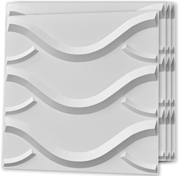 Art3d Decorative 3D Wall Panel, 32 Sq.FT PVC Interior Wall Decor for Living Room, Bedroom, Lobby, Office, Shopping Mall, White