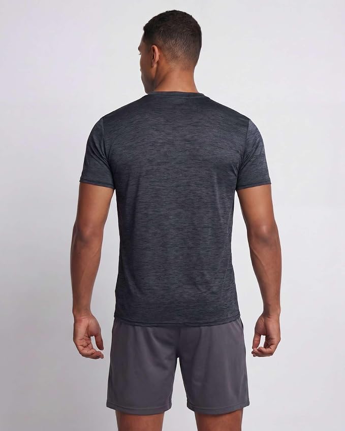 5 Pack Men's Dry Fit Short Sleeve T-Shirt Gym Workout Athletic Running Tee | Cooling, Moisture-Wicking, Crew Neck, Quick-Dry, Breathable, Active, Exercise, Fitness, Basketball, Cycling, Hiking, Tennis