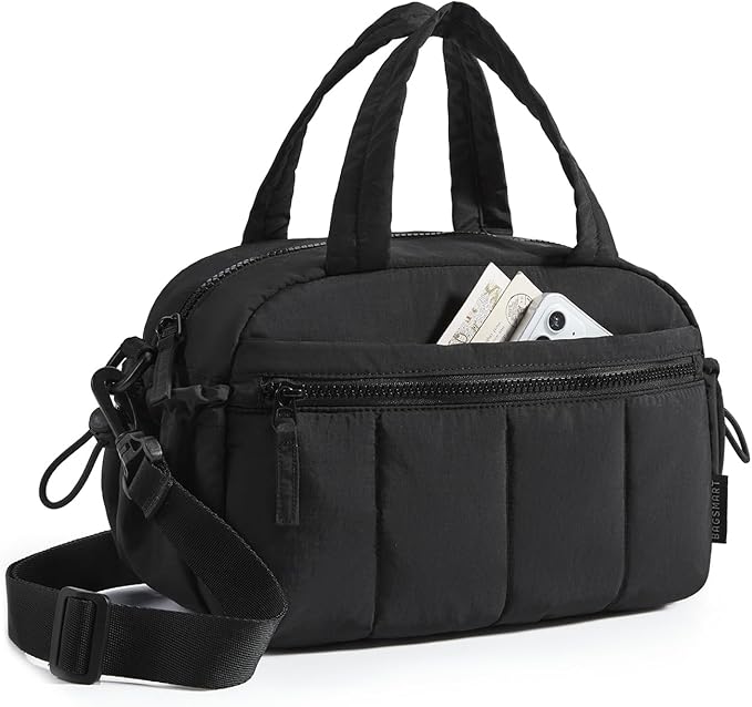 BAGSMART Duffle Bag for Travel, Gym Bag for Women, Weekender Carry on Bag | PVC Wet Pocket, Airline Approved Personal Carry-on Size, Fits Under-seat, One Bag for Gym, Travel, Hospital, Overnight