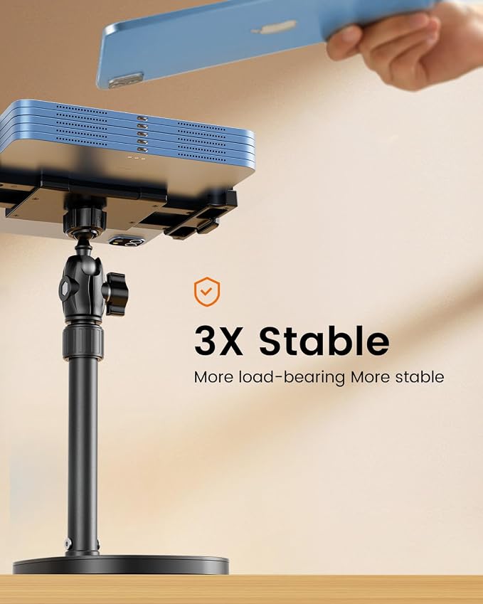 OHLPRO Heavy Duty Portable Monitor Stand for Desk, 22.83" Ultra Tall Tablet Holder with Wide Steel Base, 5.5 LB Capacity, iPad Stand Fits 5-22" Screen, iPad Pro 12.9 13, Office, Kitchen, Drawing