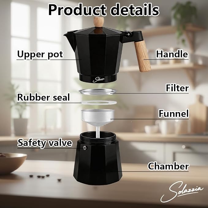 9 Cup Stovetop Espresso Maker Italian Moka Pot, Stove Top Cuban Coffee Maker, Greca Mocha Pot(Premium+, 15 oz/450ml)