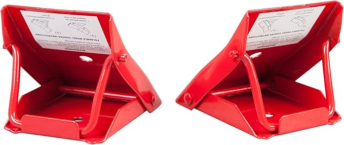 BIG RED AD4664 Torin Steel Safety Wheel Chock: Foldable Tire Stop, Red, 1 Pair, 10.52 x 8.48 x 8.99 cm