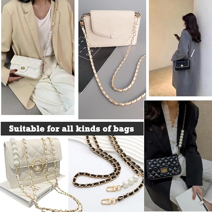 Phone Crossbody Chain Cell Phone Lanyard,Leather+Metal Shouder Strap Universal Phone Strap with Phone Tether Patches (K)