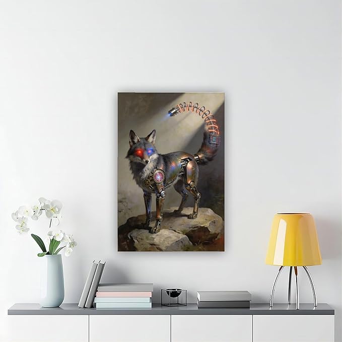 Framed Steampunk Fantasy Wall Art for Modern Living Room TV Wall Futuristic Industrial Style Decor Statement Artwork 20x30inch(50x75cm)