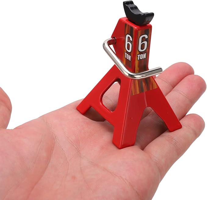 Simulation Jack Stand 75mm~102mm Adjustable Height RC Jack Stand Climbing Car Simulation Decorative Accessory Mini Lifting Jack for SCX10 D90 1/10 RC Car(Red)