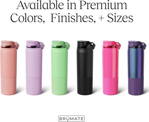 BrüMate Rise 25oz Insulated Water Bottle - 100% Leakproof Silicone Straw | BPA-Free | Java Color