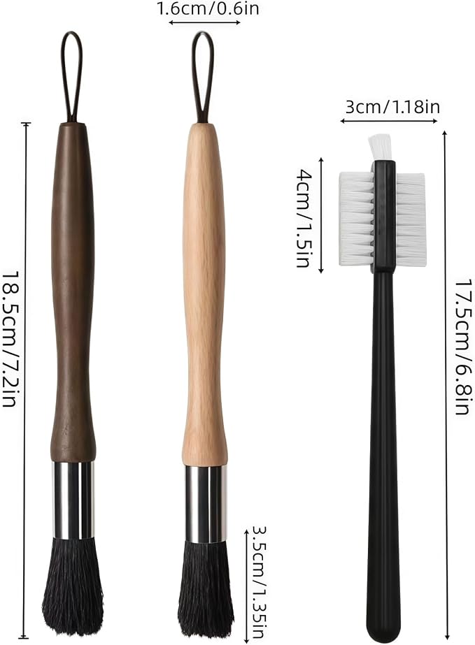 3-Pack Coffee Machine Cleaning Brush, Grinder Cleaning Accessories for Home Kitchen and Barista