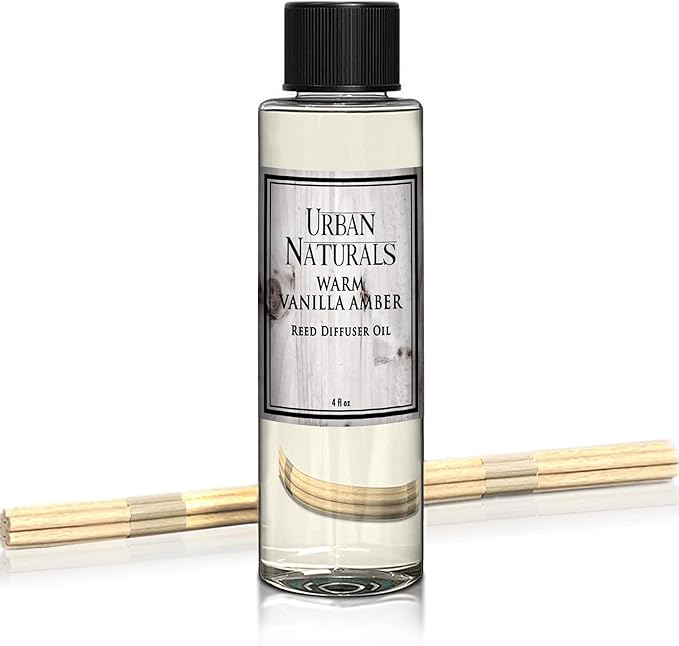 Urban Naturals Warm Vanilla Amber Refill | Creamy. Warm. Sultry. Notes of Sandalwood, Amber & Smoked Vanilla | 4 oz.