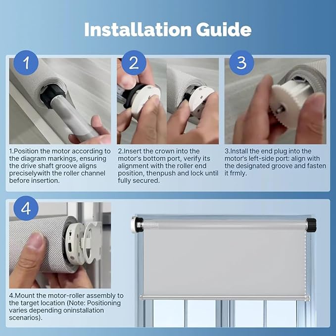 ZigBee 3.0 Smart Roller Shade Motor for 2" Tube, Heavy Duty 6.0N.m 10N.m Electric Blinds Retrofit Kit, Compatible with Alexa/Google Home (10.0 N.m Motor Suitable for Φ40mm (1.57") Octagonal Tube)