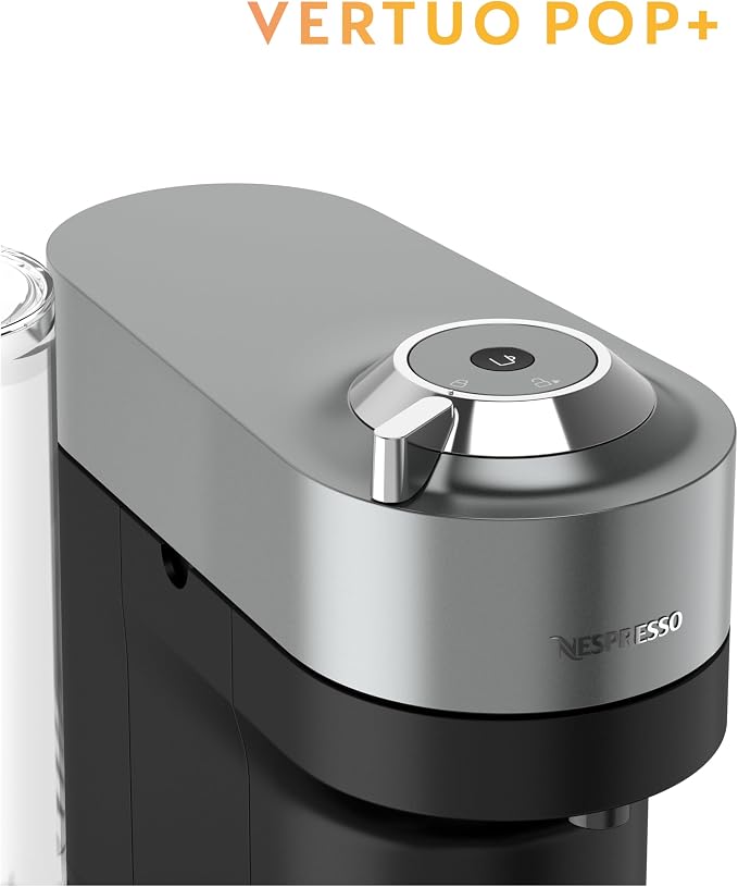 Nespresso Vertuo Pop+ Deluxe Coffee and Espresso Maker by Breville with Milk Frother, Titan
