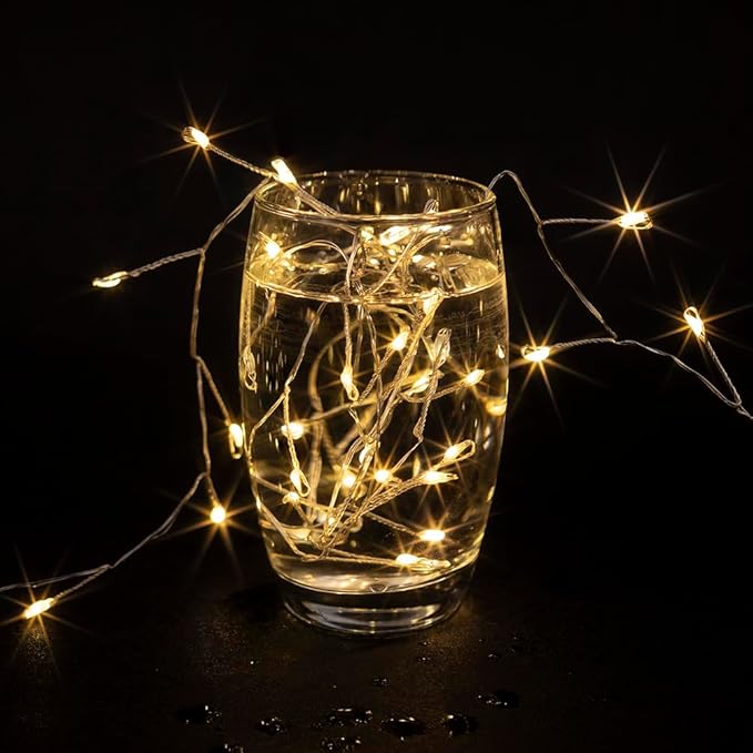 Fairy Lights Plug in, 33FT 300LED Firecracker String Lights Waterproof Silver Wire, for Bedroom/DIY/Party/Garden/Porch/Patio/Backyard/Christmas Tree, with Remote Timer & 8 Modes, Warm White