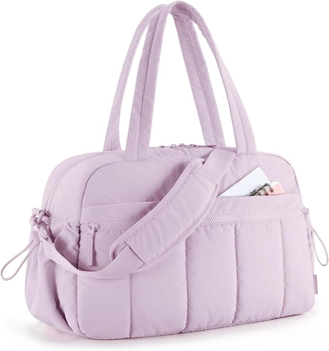 BAGSMART Duffle Bag for Travel, Gym Bag for Women, Weekender Carry on Bag | PVC Wet Pocket, Airline Approved Personal Carry-on Size, Fits Under-seat, One Bag for Gym, Travel, Hospital, Overnight