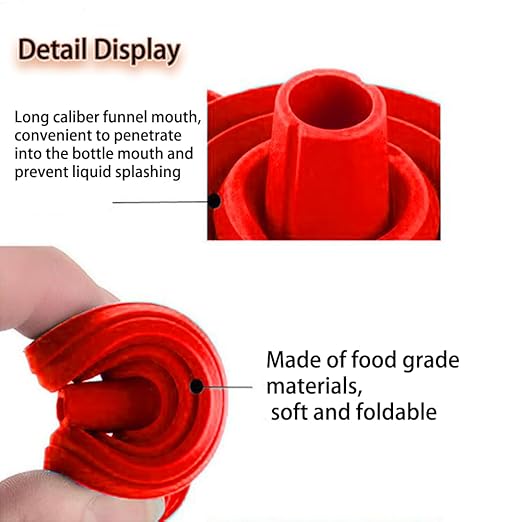 Small funnels for Kitchen use Filling Bottles, Small and Large Kitchen Gadgets Accessories Foldable Silicone Collapsible Funnels Set 4 Pack