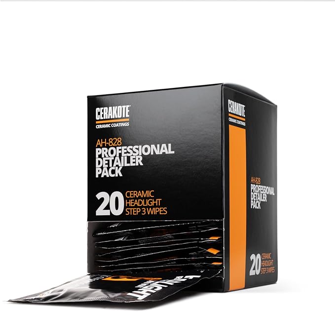 CERAKOTE�� Ceramic Headlight Restoration Professional Detailer Pack (20 Ceramic Wipes) - Brings Headlights Back to Like New Condition - Step 3 Only