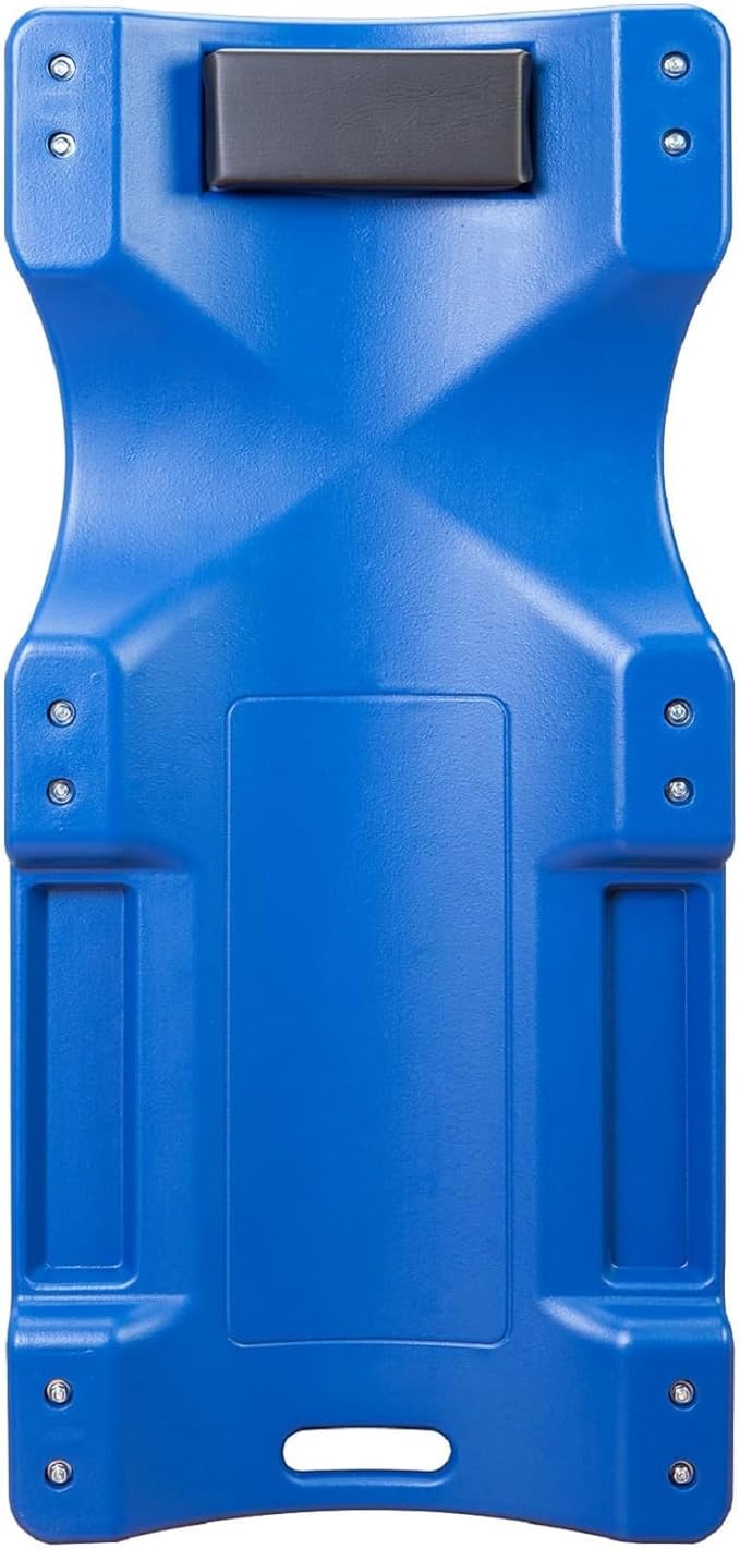 Big RED ATRP6240UR Blow Molded Plastic Rolling Garage/Shop Creeper: 40" Mechanic Cart with Padded Headrest and 6 Casters, 350 lbs Capacity, Blue