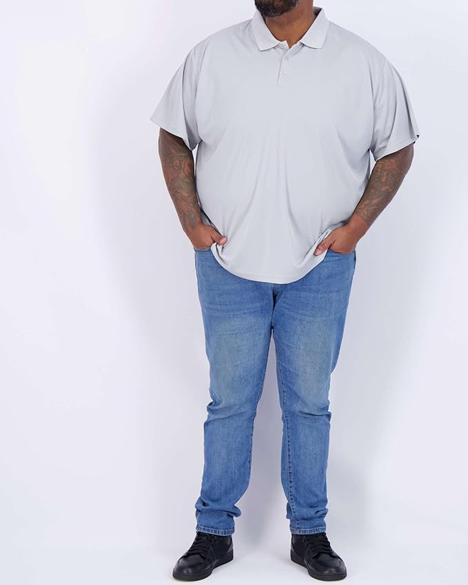 Real Essentials 3 Pack: Men's Quick-Dry Short Sleeve Athletic Performance Polo Shirt (Available in Big & Tall)