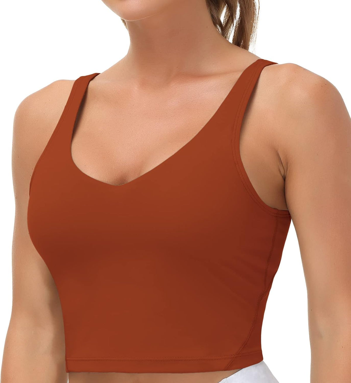 The Gym People Women's Sports Bra - Longline Wirefree Padded Design for Medium Support