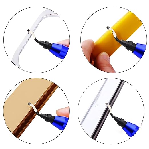 Hand Deburring Tool Kit Set- Practical for Cutting Deburrs Wood, Plastic, Aluminum, Copper and Steel (Blue, 10pcs)