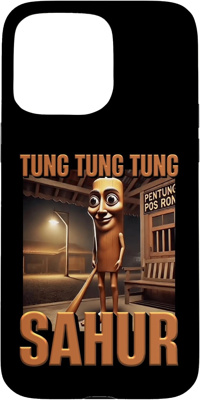 Internet Hilarious Meme AI Character Tung Tung Tung Sahur Case for iPhone 15 Pro Max