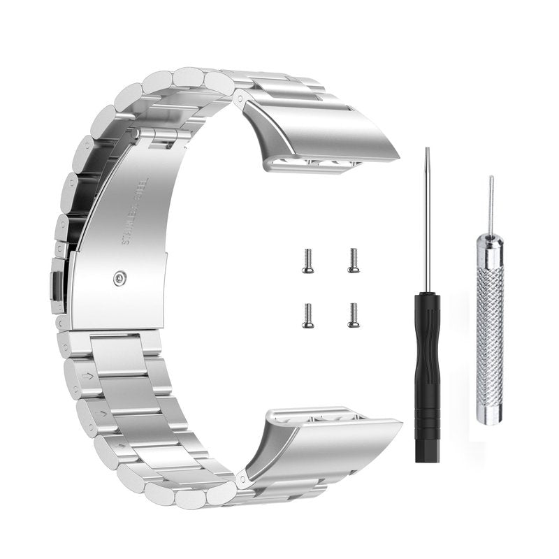 Stainless Steel Metal Replacement Strap for Garmin Approach S10 / Forerunner 35 / Forerunner 30 Bracelet Stainless Steel Quick Release Metal Chain Watch Bands Silver