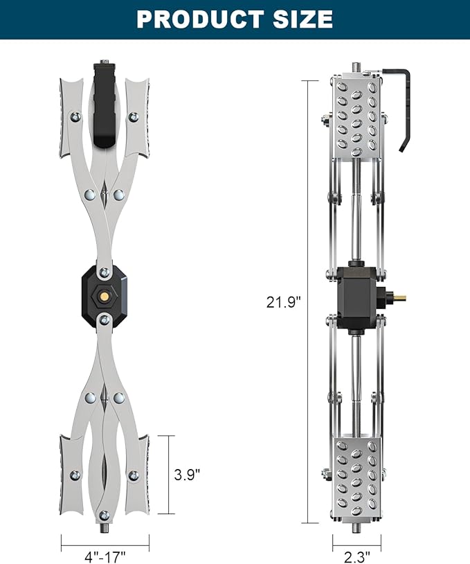 X Chocks XL [Extended Allow Drill Adjust], A Pair 4'' to 17'' Wheel Stabilizer for Travel Trailers, RV Tire Stabilizers Locked Chocks for Campers Travel Trailers Trucks, Wheel Scissor with Wrench