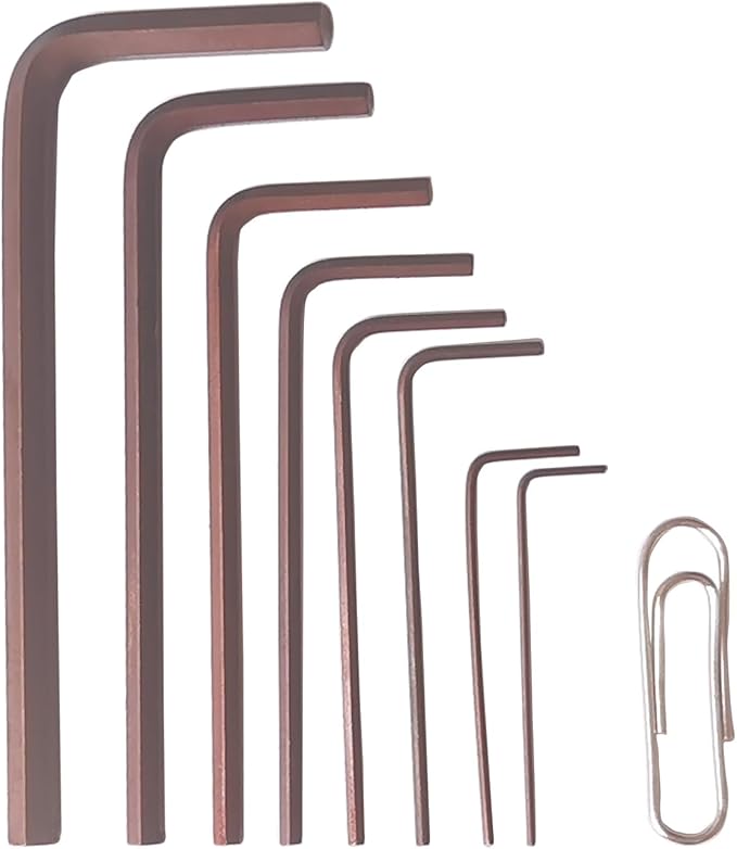 NordWolf 8-Piece Metric Short Allen Wrench Set, Mini S2 Steel Hex L-Keys, Sizes 0.7mm to 4.0mm