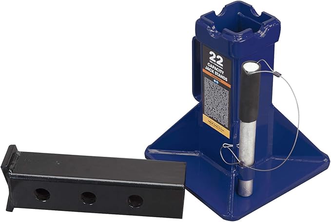 TCE 22 Ton (44,000 lb) Capacity Heavy Duty Steel Jack Stands, 2 Pack, T70072 , Blue