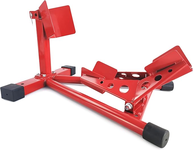 Garvee Universal Wheel Chock & Motorcycle Stand Heavy Duty 1500Lb Capacity Adjustable Motorcycle Wheel Chock 16''-21'' for Trailers, Cruiser, Sport and Dirt Bikes, Ideal Garage and Transport Solution