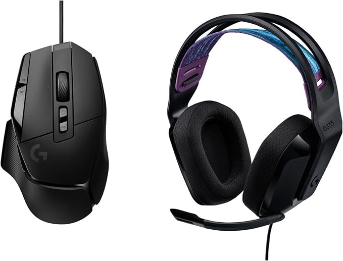 Logitech G502 X Wired Gaming Mouse + G335 Wired Gaming Headset - Black