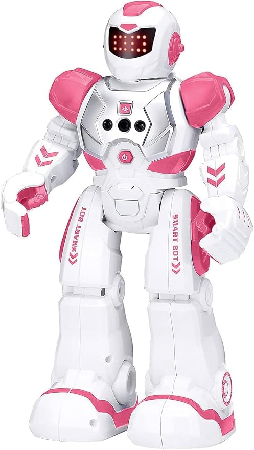 KingsDragon Robots Toy for Kids, RC Gesture Sensing Toy, Interactive Walking Singing Dancing Robot Birthday Presents for Boys Girls Age 6 7 8 9 Years Old,Pink