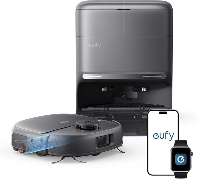eufy C28 Robot Vacuum and Mop Combo, 15,000 Pa, HydroJet Roller Mop | Upgraded from X10 Pro, Zero-Tangle for Pet Hair, Auto Mop Washing&Drying, Self-Emptying&Refilling 2026 New